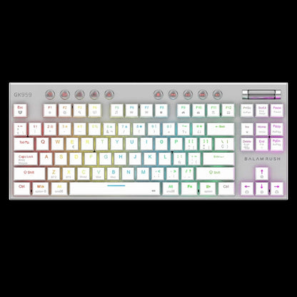 Balam Rush BR-940412 teclado Juego USB + Bluetooth QWERTY Español, Inglés Blanco