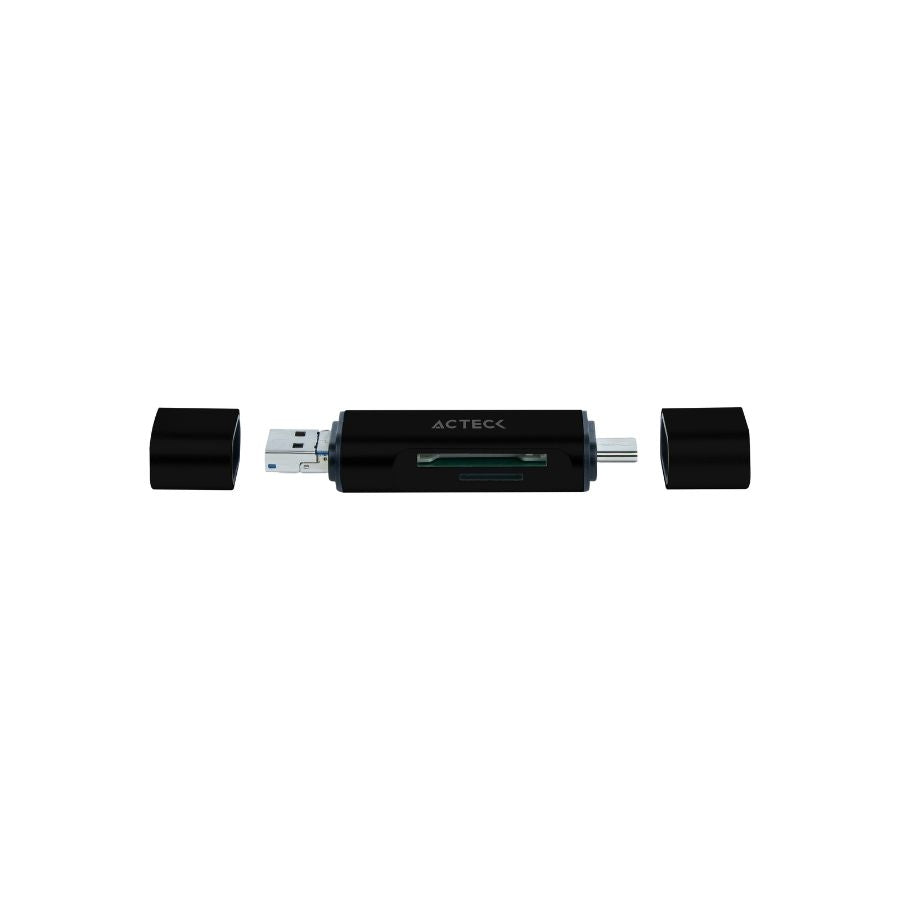 Acteck GATE EDIT DH450 lector de tarjeta USB 3.2 Gen 1 (3.1 Gen 1) Type-A/Type-C Plata