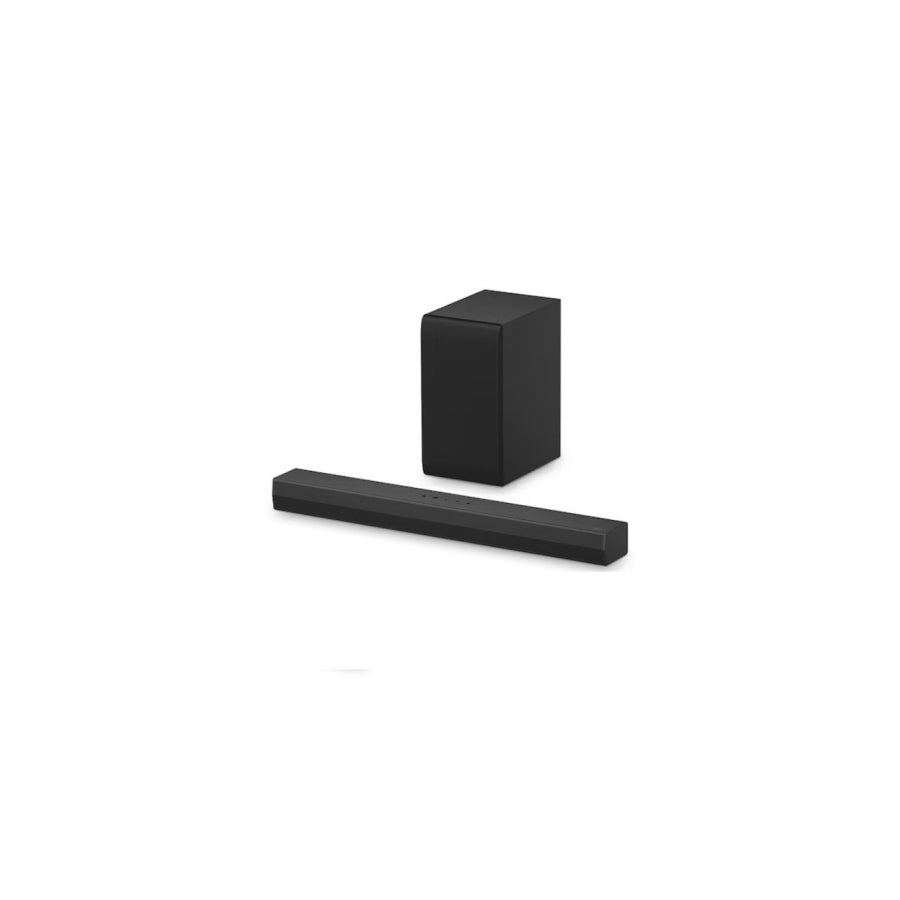 BARRA DE SONIDO LG CON SUBWOOFER S30A, 140W, 2.1 CANALES, DOLBY DIGITAL, AI SOUND PRO,WOW INTERFAZ,WOW ORQUESTA, BLUETOOTH, HDMI, USB, COLOR NEGRO.