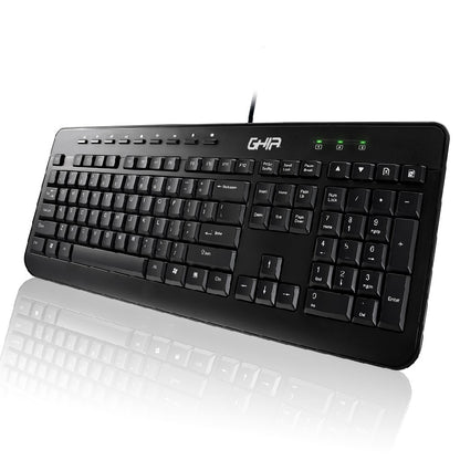 GHIA / KIT TECLADO Y MOUSE / ALAMBRICO / ERGONOMICOS / MULTIMEDIA / USB / COLOR NEGRO