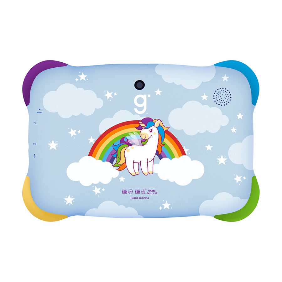 TABLET KIDS /A333 PENTACORE/ 7 PULG IPS /4GB RAM/64GB /USB C/2CAM/WIFI/BLUETOOTH/2500MAH/ANDROID 15 /UNICORNIO